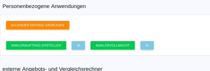 Die ✉-Buttons erscheinen rechts neben den Jotform-Aktionsschaltflächen